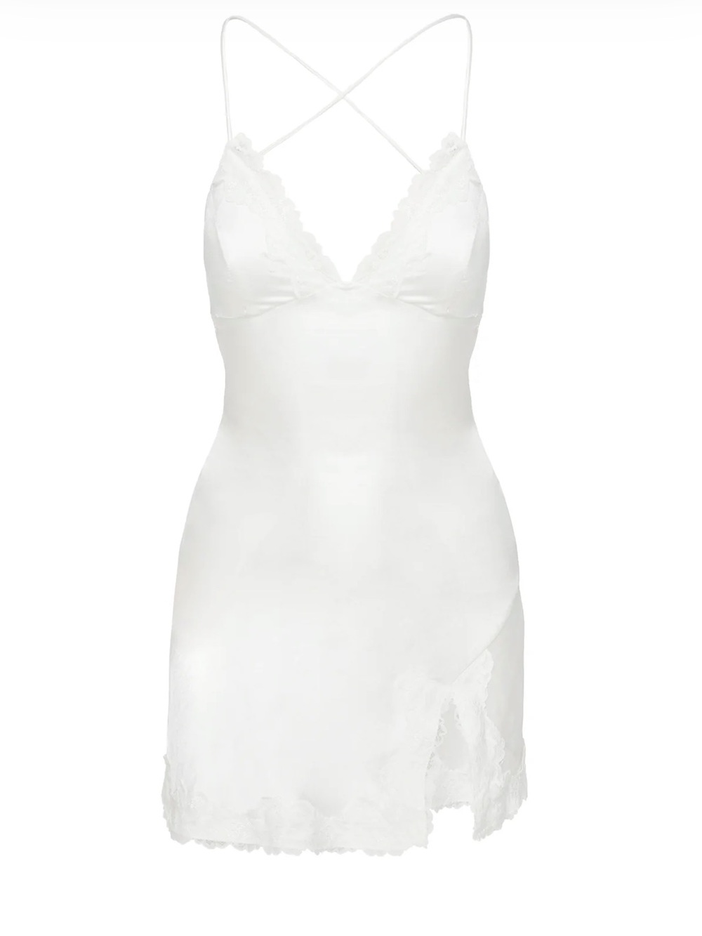 Princess Polly White Lace Trim Slip Dress - Picture 3 of 4